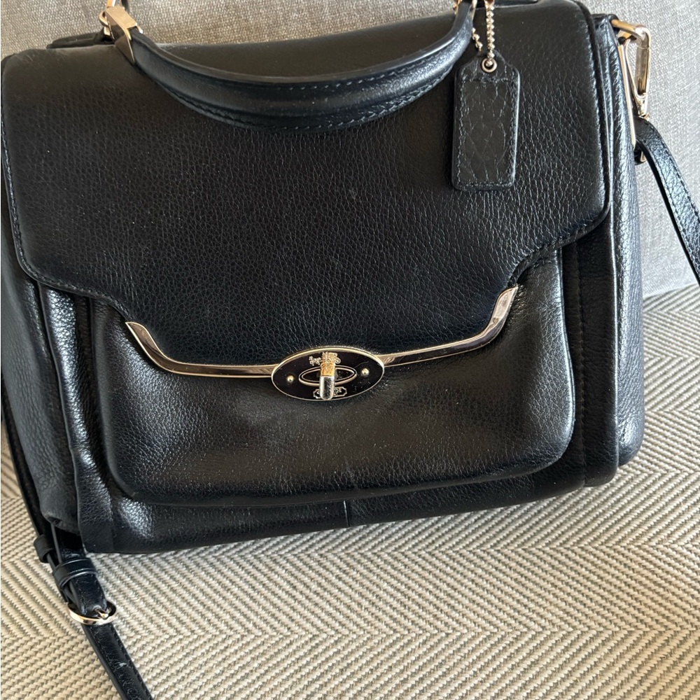 Coach Black Leather Shoulder Bag